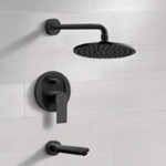 Remer TSF56 Matte Black Tub and Shower Faucet Set